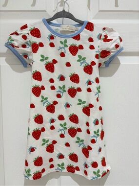 Sal & Pimenta Girls Knit A-Line Dress - Red Berries & Bows size 4T